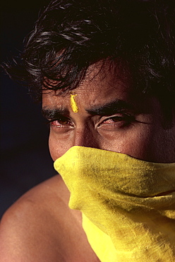 Jain pilgrim with mouth covered, India, Asia