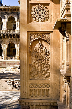 Morvi Temple (the Secretariat) an administrative building with a Hindu temple in the centre, built in the 19th century and being restored following the 1997 earthquake, Morvi, Gujarat, India, Asia