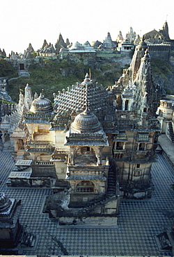 Shatrunjaya Hill (Abode of the Gods), site of over 863 temples on this most sacred of Jain holy hills, Palitana, Gujarat state, India, Asia