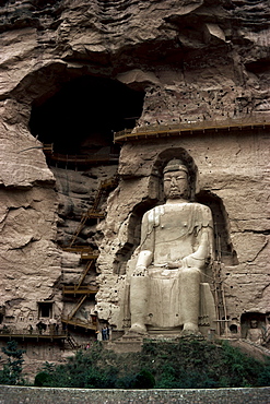 Great Buddha at Bingling Temple, Yellow River, near Lanzhou, China, Asia