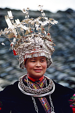 Miao bride, Taigong, China, Asia