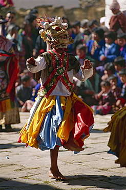 Festival dancers, Bumthang, Bhutan, Asia