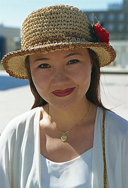 Modern Han Chinese woman, oil town of Karamay, Xinjiang, China, Asia