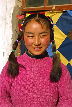 A Han peasant girl, Gansu Province, China, Asia