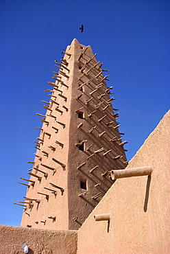 Detail of mosque minaret in Agadez, Sahel, Niger, Africa