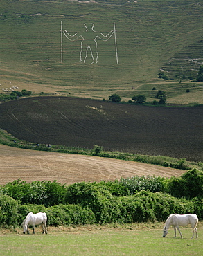 The Long Man, Wilmington, East Sussex, England, United Kingdom, Europe