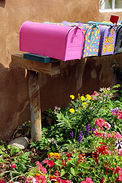 Mail boxes, Santa Fe, New Mexico, United States of America, North America