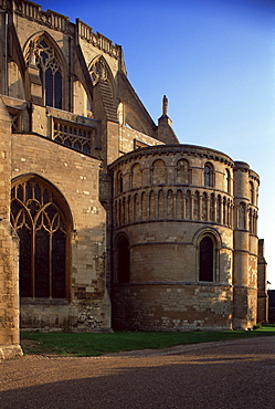 Norwich cathedral, St. Luke's chapel dating from 11th century, and south door, Norwich, Norfolk, England, United Kingdom, Europe