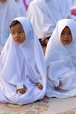 Muslim children at morning prayers on Java, Indonesia, Southeast Asia, Asia