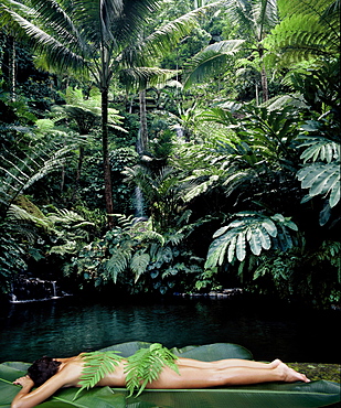 Girl at the Spa at Begawan Giri, Bali, Indonesia, Southeast Asia, Asia