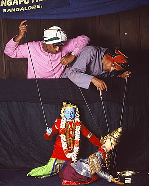 Rod puppets in Karnataka, India, Asia