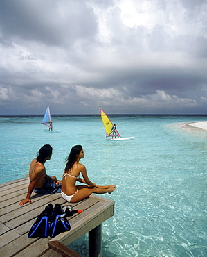 Couple in the Maldives, Indian Ocean, Asia