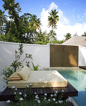 Pool at Coco Palm Bodu Hithi Resort in the Maldives, Indian Ocean, Asia
 