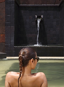 Hot spring pool at Brilliant Spa and Resort in Kunming, China, Asia