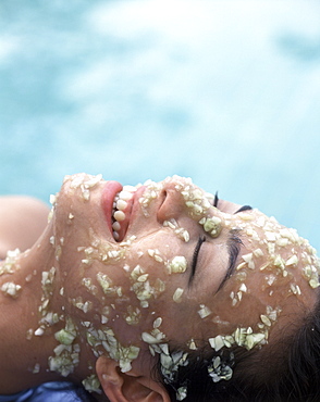 Cucumber facial at a spa