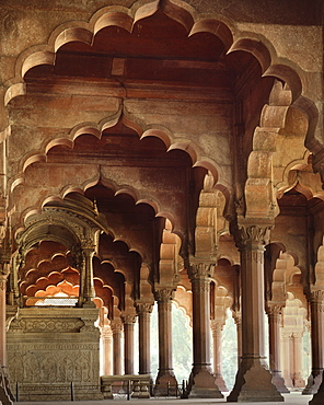 The Throne of Akbar, Red Fort, UNESCO World Heritage Site, Delhi, India, Asia