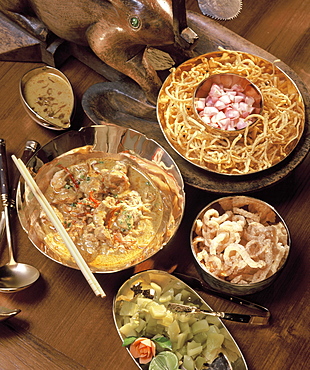 Khao Soi, a Northen Thai dish of chicken curry and noodles,  The Oriental Hotel, Bangkok, Thailand, Southeast Asia, Asia