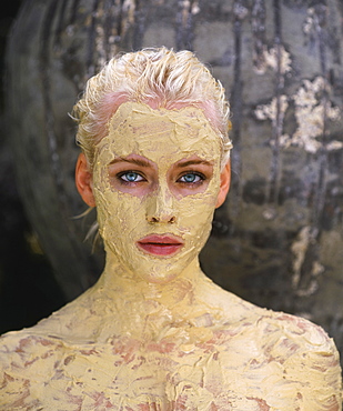 Woman with a body mask at a spa, Thailand, Southeast Asia, Asia