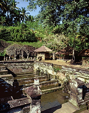 Fountain discovered by archaeologists in 1923, 11th century Elephant Cave (Goa Gajah), Bali, Indonesia, Southeast Asia, Asia 