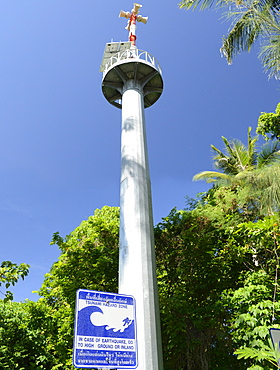 Tsunami alarm tower, Trang, Thailand, Southeast Asia, Asia 