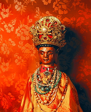 Cham deity, late period, still under worship in the sanctuary of Po Nagar, Nha Trang, Vietnam, Indochina, Southeast Asia, Asia