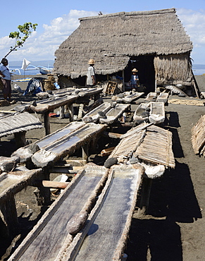 Marine salt production, Kusamba, Bali, Indonesia, Southeast Asia, Asia