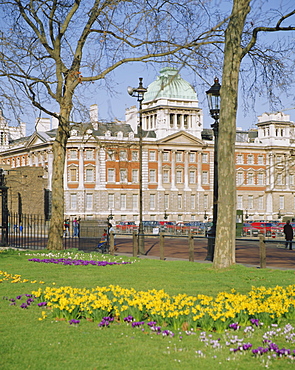 Horse Guards and the Old Admiralty building in spring, London, England, UK