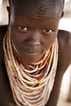 Portrait of a Karo girl, Lower Omo Valley, Ethiopia, Africa