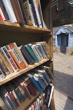 Bookstall in grounds of Hay on Wye castle, Powys, mid-Wales, Wales, United Kingdom, Europe