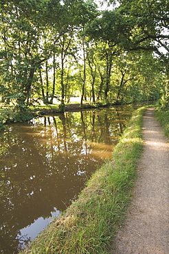 Towpath, Monmouth and Brecon canal, Tal y Bont, Powys, mid-Wales, Wales, United Kingdom, Europe