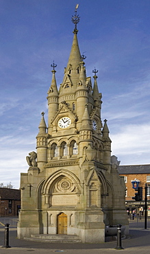 Clock tower, a gift to the town from George W. Childs of Philadelphia, to mark the Jubilee of Queen Victoria, Stratford upon Avon, Warwickshire, England, United Kingdom, Europe