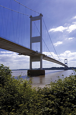 The Severn Bridge over the Severn Estuary linking England and Wales, United Kingdom, Europe