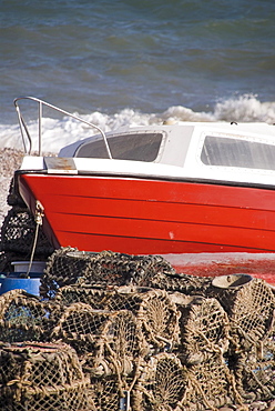 Fishing boat, Budleigh Salterton, Jurassic Coast, Devon, England, United Kingdom, Europe