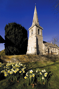 Church of St. Mary, Lower Slaughter, Cotswolds, Gloucestershire, England, United Kingdom, Europe