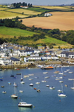 Salcombe and the Kingsbridge estuary from the village of East Portlemouth, South Hams, Devon, England, United Kingdom, Europe