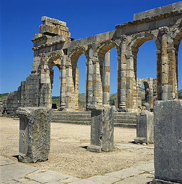 Roman ruins, Volubilis, UNESCO World Heritage Site, Morocco, North Africa, Africa