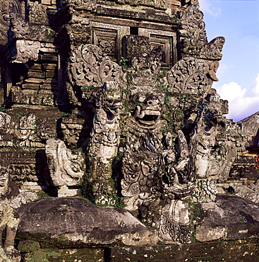 Temple carvings, Ubud, Bali, Indonesia, Southeast Asia, Asia