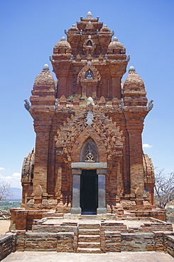 Poklongarai (Po Klong Garai) Cham tower, 13th century Champa brick built, Phan Rang, Vietnam