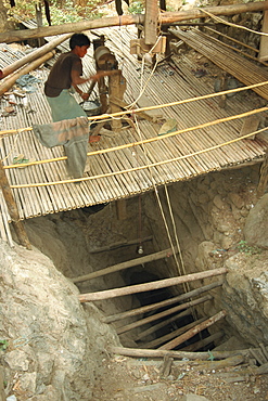 Vein mine 300 metres deep, Mogok ruby mines, near Mandalay, Myanmar (Burma), Asia