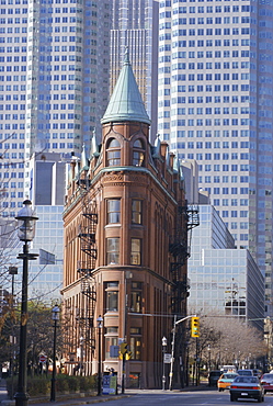 Old and new buildings in the downtown financial district, Toronto, Ontario, Canada, North America