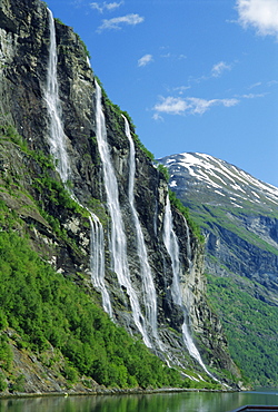 Seven Sisters Falls, Geiranger Fjord, western fjordlands, Norway, Scandinavia, Europe