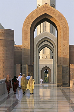 Entrance to Madinat al Sultan Qaboos, new main mosque at Al Khuwayr, Muscat, Oman, Middle East