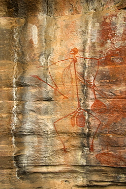 Aboriginal paintings in rock shelter in quartzite cliff, Ubirr Rocks, Kakadu National Park, UNESCO World Heritage Site, Northern Territory, Australia, Pacific