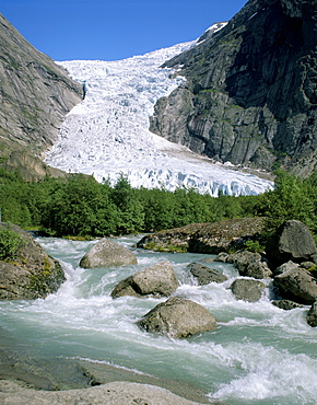 Briksdal glacier, Sogn and Fjordane, Norway, Scandinavia, Europe