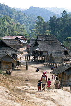 Nam Ded Mai Akha village, Maung Sing, Laos, Indochina, Southeast Asia, Asia