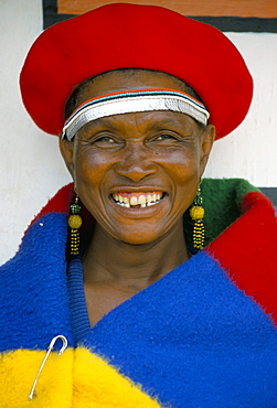 Portrait of an Nbelle (Ndbele) lady, Mabhoko (Weltevre) Nbelle village, South Africa, Africa