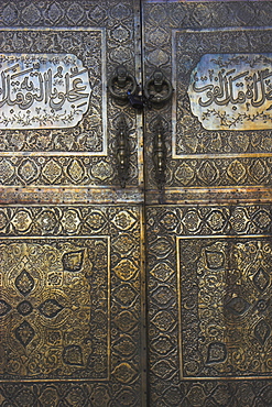 Bronze doors in the courtyard of the Friday Mosque or Masjet-eJam, built in the year 1200 by the Ghorid Sultan Ghiyasyddin on the site of an earlier 10th century mosque, Herat, Herat Province, Afghanistan, Asia