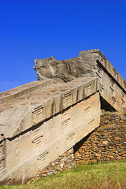 The Great Stelae, 22m, believed to be the largest single stone block humans have tried to erect, Northern Stelae Park, Aksum, Ethiopia, Africa