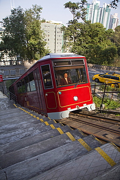 Peak Tram funicular railway, Victoria Peak, Hong Kong Island, Hong Kong, China, Asia