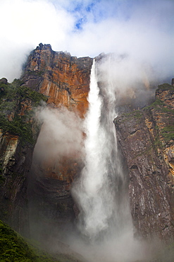 View of Angel Falls from Mirador Laime, Canaima National Park, UNESCO World Heritage Site, Guayana Highlands, Venezuela, South America